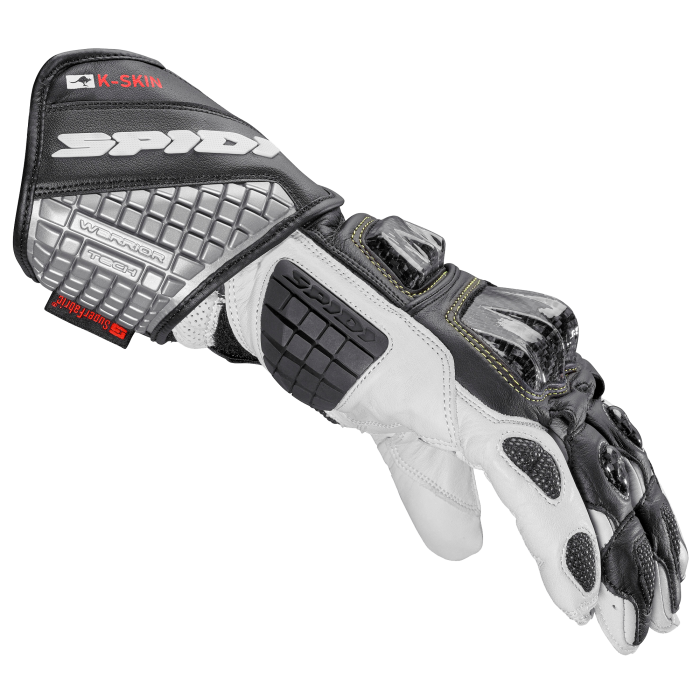 Spidi Carbo Kangaroo Racing Motorrad Lederhandschuhe | Herren | Schwarz-Weiß | A216011