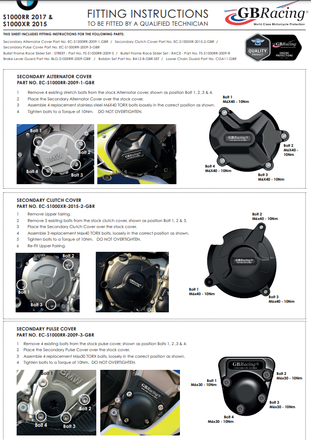 Kupplung Protektor Schutzabdeckung GBRacing BMW S1000RR K46 (17-18)