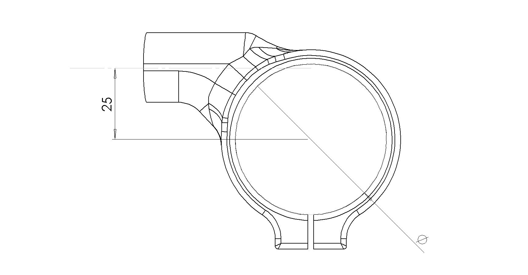 Lenker Offset 25 Spider Racing Yamaha YZF-R6 RJ27 (17-26) 50.25.50