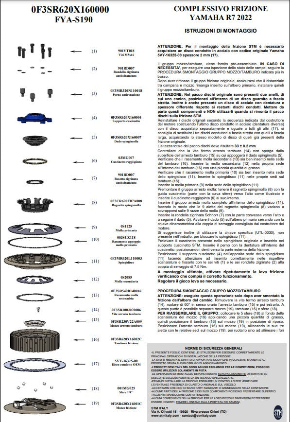 STM Anti-Hopping-Kupplung Yamaha YZF-R7 (21-26) FYA-S190