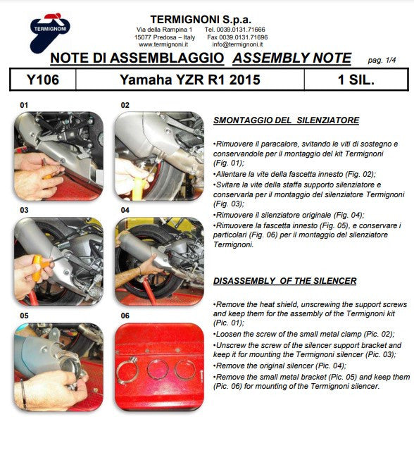 Termignoni Slip-On Carbon Yamaha YZF-R1/M (15-26) Y106080CFT