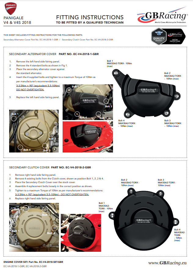 Lichtmaschinen Protektor Schutzabdeckung GBRacing Ducati Panigale V4/S (18-24)