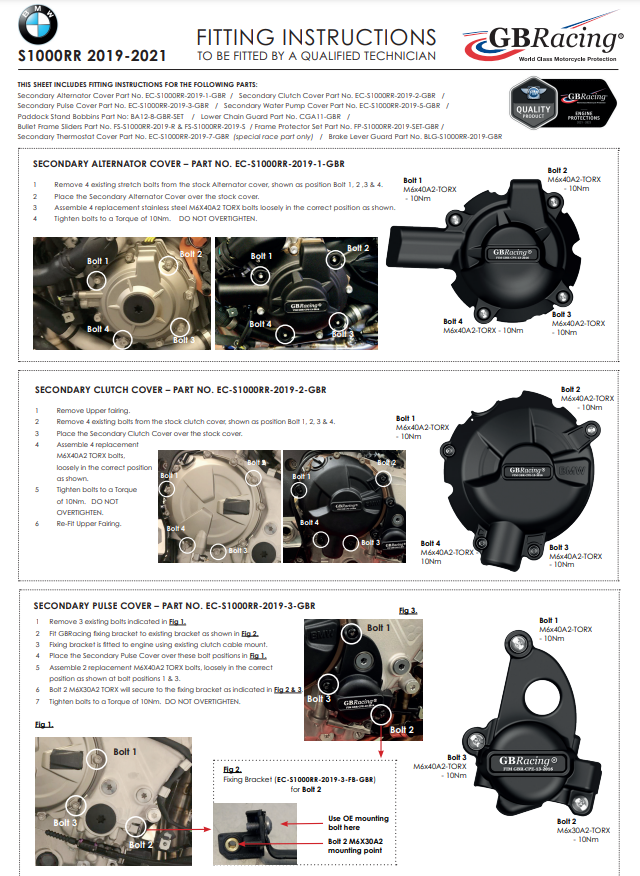 Kupplung Protektor Schutzabdeckung GBRacing BMW S1000RR K67 (19-26)