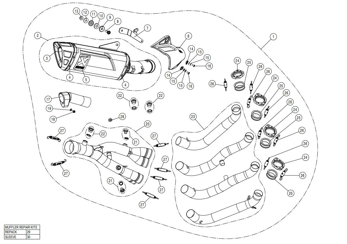 Akrapovic Evolution Line (Titanium) Yamaha YZF-R1/M (15-26) S-Y10E6-APLT